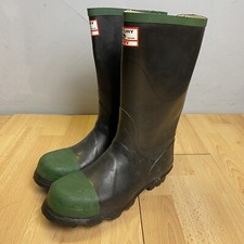 Gates Century Safety Wellington Boots Size UK 6 Black Green Wellies Unisex