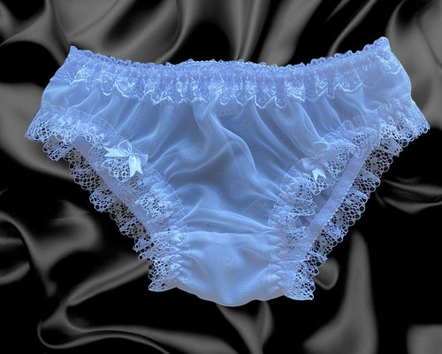 White sissy sheer nylon - sheer, frilly