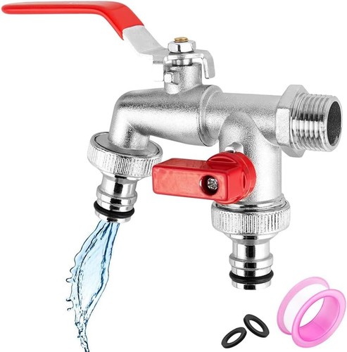 Double garden tap 2 inch - garden, 1/2