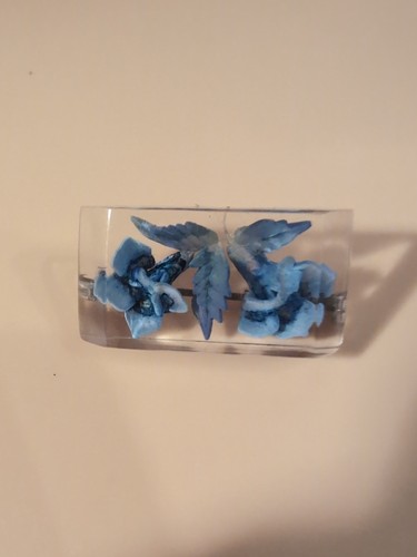 Vintage real blue leaf flower - real,