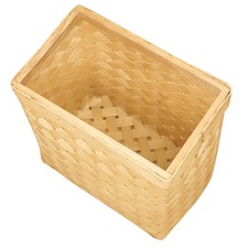  Woven Trash Bin: Vintage Storage Basket Decorative Wastebasket Rustic Japanese