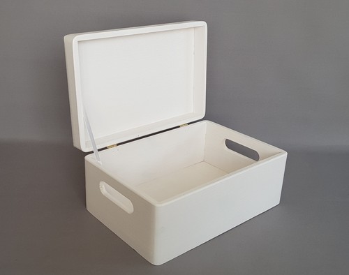Wooden storage box white - storage,