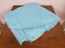 Vintage Mid-Century Light Blue Candlewick Bedspread Double Retro Free Post!