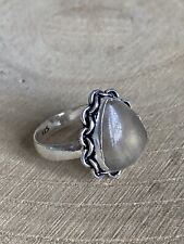 Fluorite Ring Size U 1/2 Sterling Silver 925 Plated Ethnic Teardrop Vintage Boho