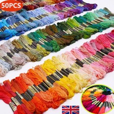 50X Colorul Egyptian Cross Stitch Cotton Sewing Skeins Embroidery Thread Floss
