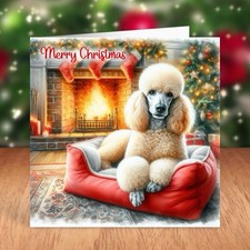 Standard Poodle Dog Christmas Card, Xmas Greetings