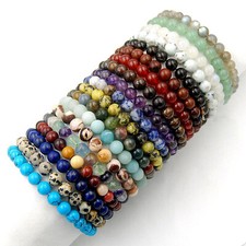 8mm Handmade Mixed Natural Gemstone Round Beads Stretchy Bracelet Healing Reiki