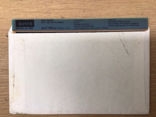 Parts microfiche set austin - parts,