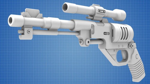 Blaster pistol 1 - pistol, scale