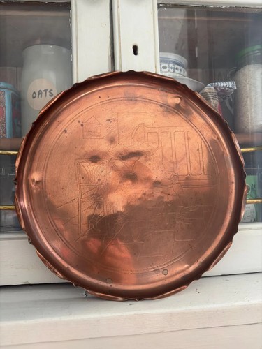 Antique solid copper - , tray