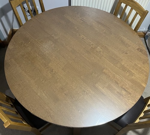 Round oak finished - oak, dining