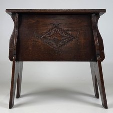 Antique 20th Century Carved Oak Storage Box ( REF AF-4181 )