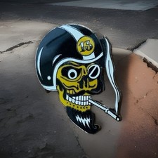 Skull Biker Pin Badge, HA