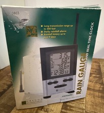 Oregon Scientific ~ Wireless White Rain Gauge Yard RainFall Tracker, Temp RGR122