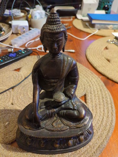 Old bronze buddha inches - buddha,