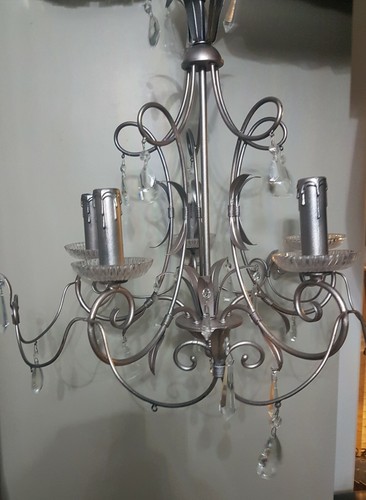 Large silver chandelier - silver,