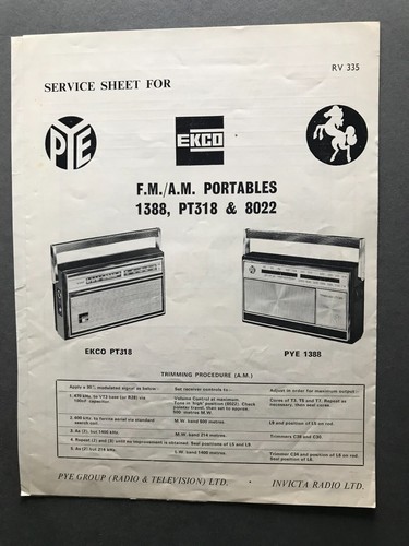 Pye radio ekco am - pye, portable