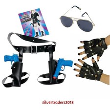 Lara Croft Tomb Raider Costume Guns Holster Gloves Cosplay Fancy Dress Halloween