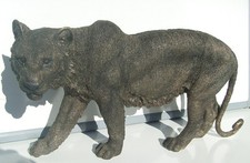 Large Bronze Colour Leonardo Collection Tiger Figure Prowling Sculpture Statue 