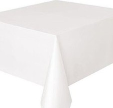 PLAIN SOLID WHITE EASY WIPE CLEAN PVC VINYL OIL CLOTH TABLE PROTECTOR MATERIAL