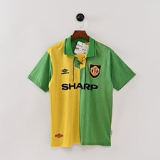 Manchester United Retro Vintage Green Gold Away Shirt 1992-94 XL  New With Tags