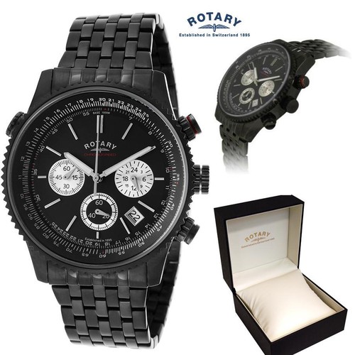 Rotary mens black ion watch - mens,