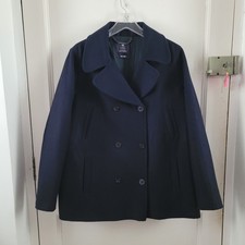 Marks And Spencer Best Of British Navy Wool Peacoat Size Uk 16 New Marling Evans