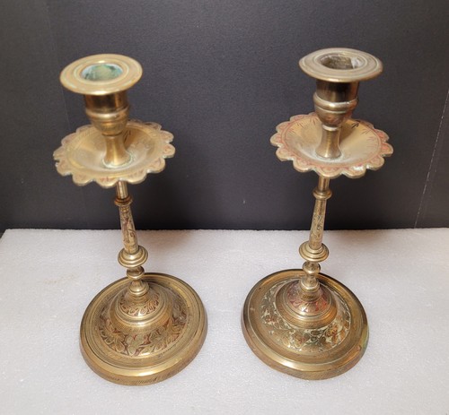 Vintage brass candle stick - brass,