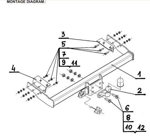 Flange neck tow - flange, bar
