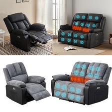 Electric Recliner Armchair Massage Sofa Heated Chair Lounge Living Room Office