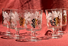 6 x Vintage Luminarc Etched