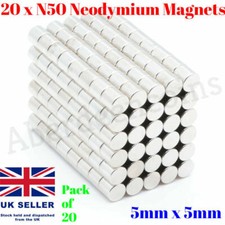 20 x N50 Neodymium magnets 5mm