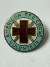 WW2 American Red Cross Volunteer Sterling Silver Badge.