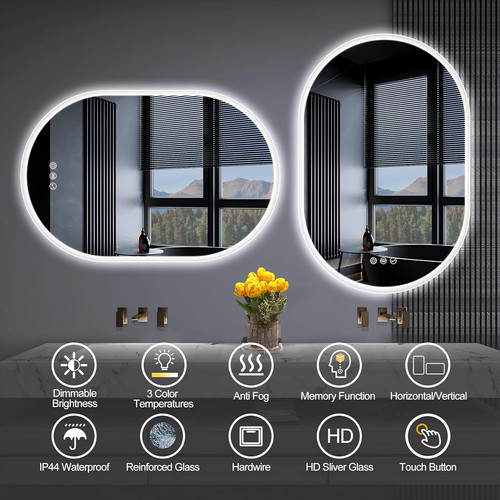 Bathroom led mirror with - mirror,