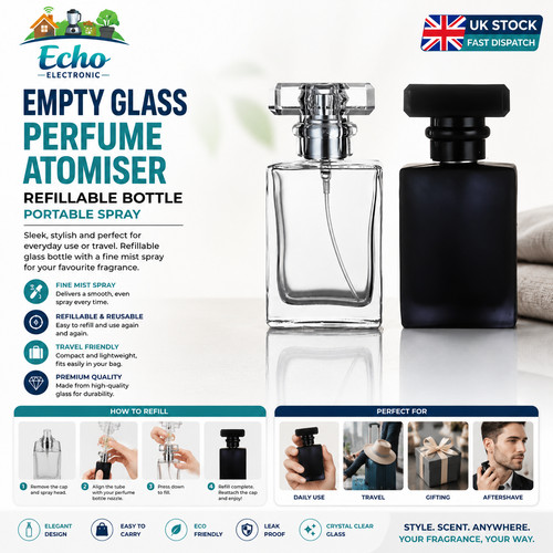 Empty glass perfume aftershave - glass,