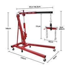 2 Ton Hydraulic Workshop Engine Crane Hoist Lift Stand Engine & Leveler Balancer