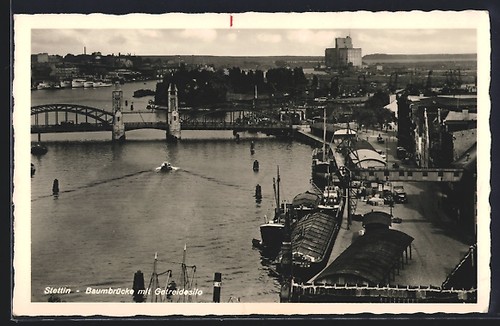 Postcard szczecin tree bridge - postcard, szczecin,