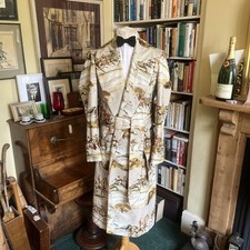 Stunning New & Lingwood Horse Racing  Velvet Silk Lined Dressing Gown 