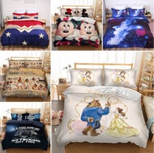 Beauty&the Beast Mickey Duvet Cover Bedding Set Single Double King Pillow Cases