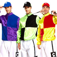 Horse Rider Jockey Mens Fancy Dress Polo Racing Sports Uniform Costume Outfits