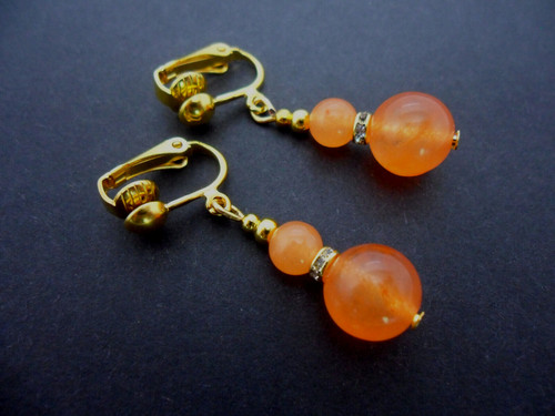 Pair orange jade gold - a,