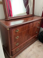 Antique Edwardian Art Wooden Dressing Table with Four Chest Of Drawers