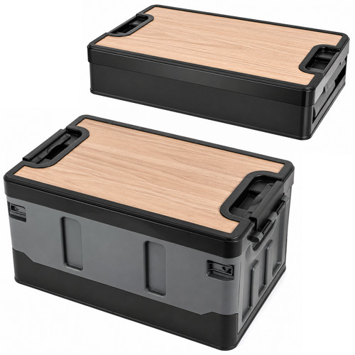 Foldable plastic storage box - plastic,