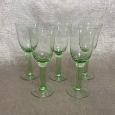 Set 5 Vintage Green Stemmed