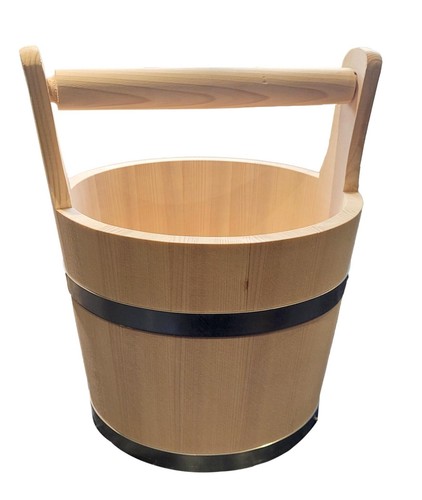 Big wooden bucket with - bucket, wood