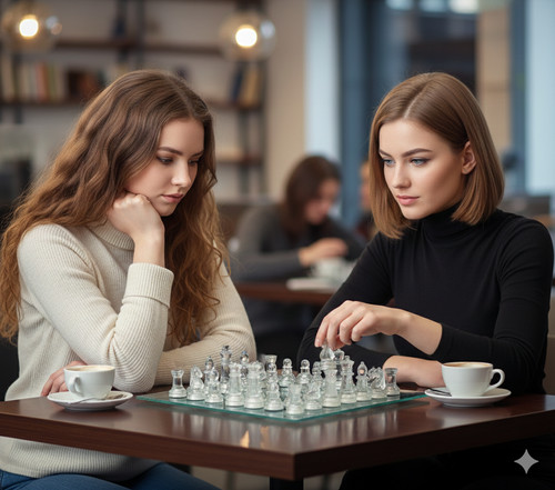 Elite glass chess set - chess, 32