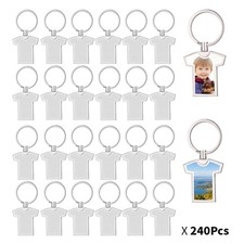 Sublimation Blank T-Shirt Shaped Metal Keyring Heat Press Printed  3.6 x 3.9cm