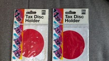Vintage Cling Vinyl Car Tax Disc Holder - Car Windscreen Parking Permit Red Back