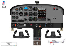 Cessna 172 with Conventional Avionics Cockpit Training Poster