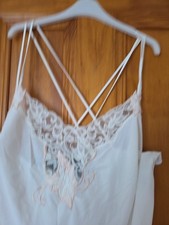 Vintage ST MICHAEL SIZE 20 CREAM POLY CHIFFON NEGLIGEE/ NIGHTDRESS 
